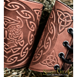 A Pair Leather Cuffs Owl Celtic: a pair